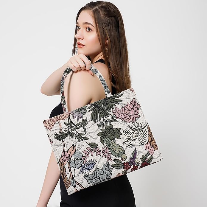 Women’s Designer Tote Bag | Premium Fabric Handbag with Strong Carry Handles