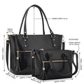 Women Handbag Combo Set (Medium + Mini) Croco Texture Faux Leather